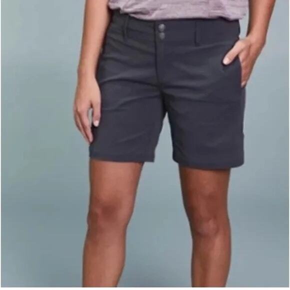 PrAna Revenna Shorts Ripstop Nylon Dark Gray Womens 8 Gorpcore Hiking Summer - Picture 1 of 6